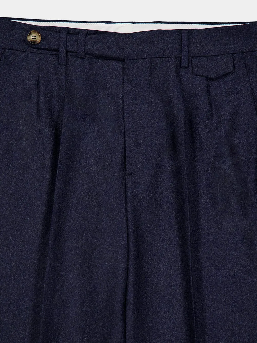 Blue Virgin Wool Flannel Trousers sold by Fashion Clinic product image thumbnail 3
