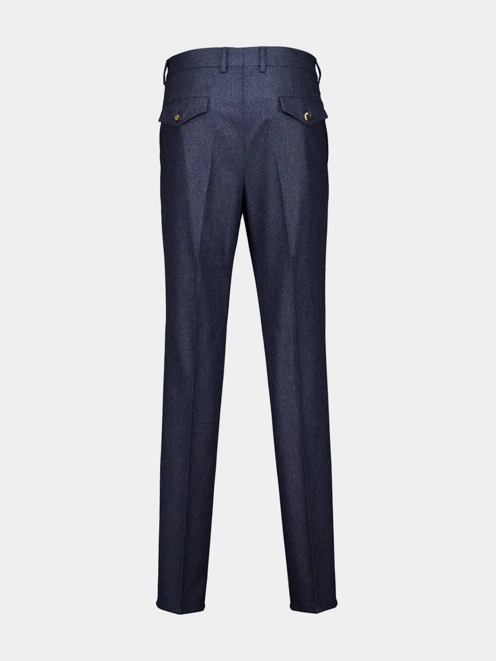 Blue Virgin Wool Flannel Trousers sold by Fashion Clinic product image thumbnail 2