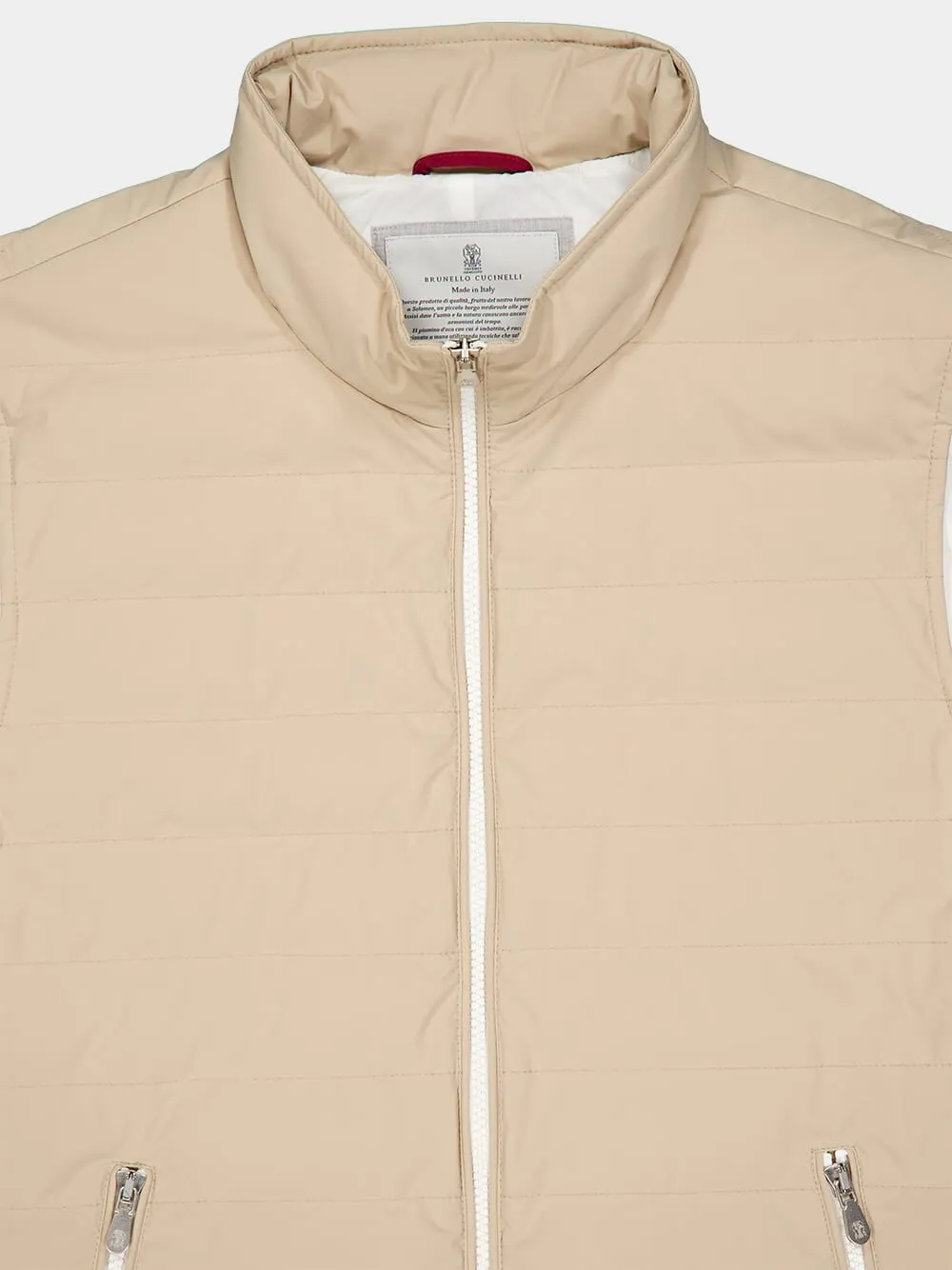 Beige Lightweight Down Vest sold by Fashion Clinic product image thumbnail 3