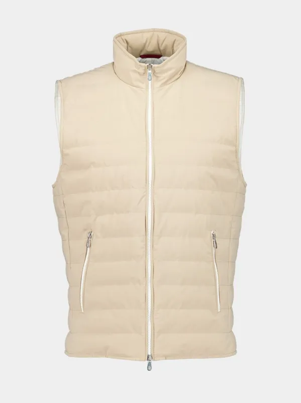 Beige Lightweight Down Vest sold by Fashion Clinic