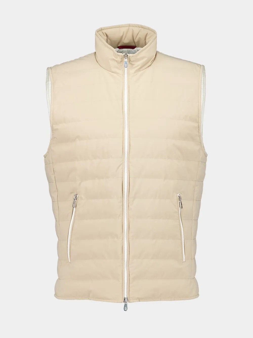Beige Lightweight Down Vest sold by Fashion Clinic