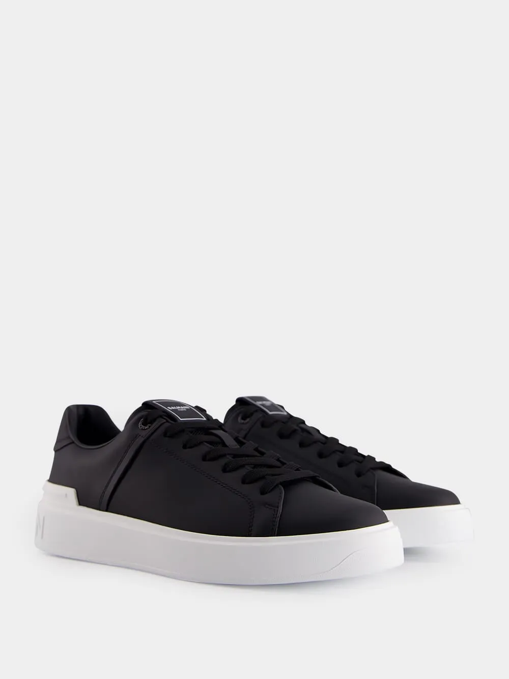 Black and White B-Court Leather Sneakers sold by Fashion Clinic product image thumbnail 3