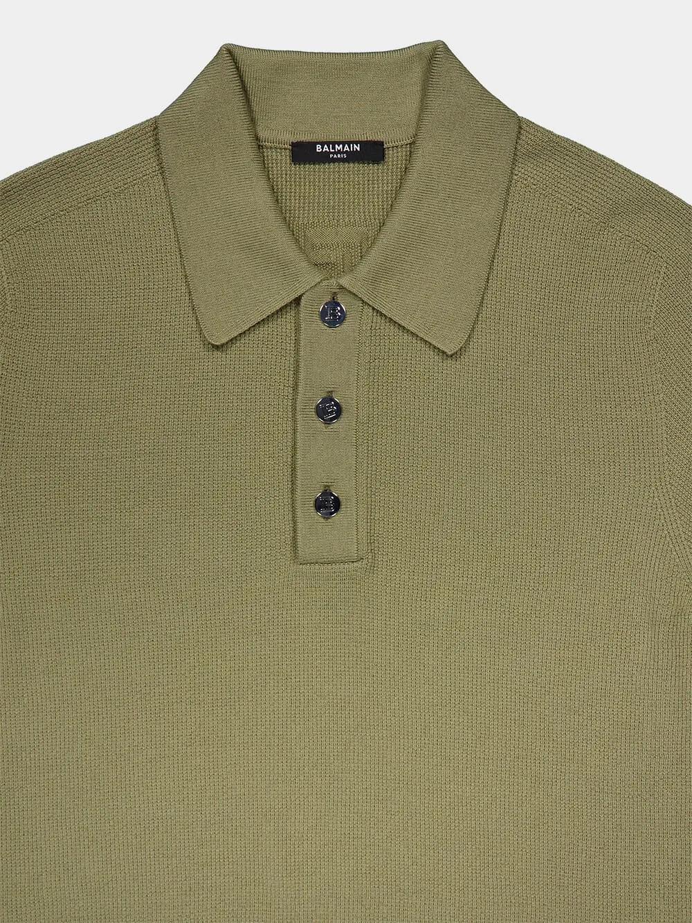 Merino Wool Khaki Polo Shirt sold by Fashion Clinic product image thumbnail 3