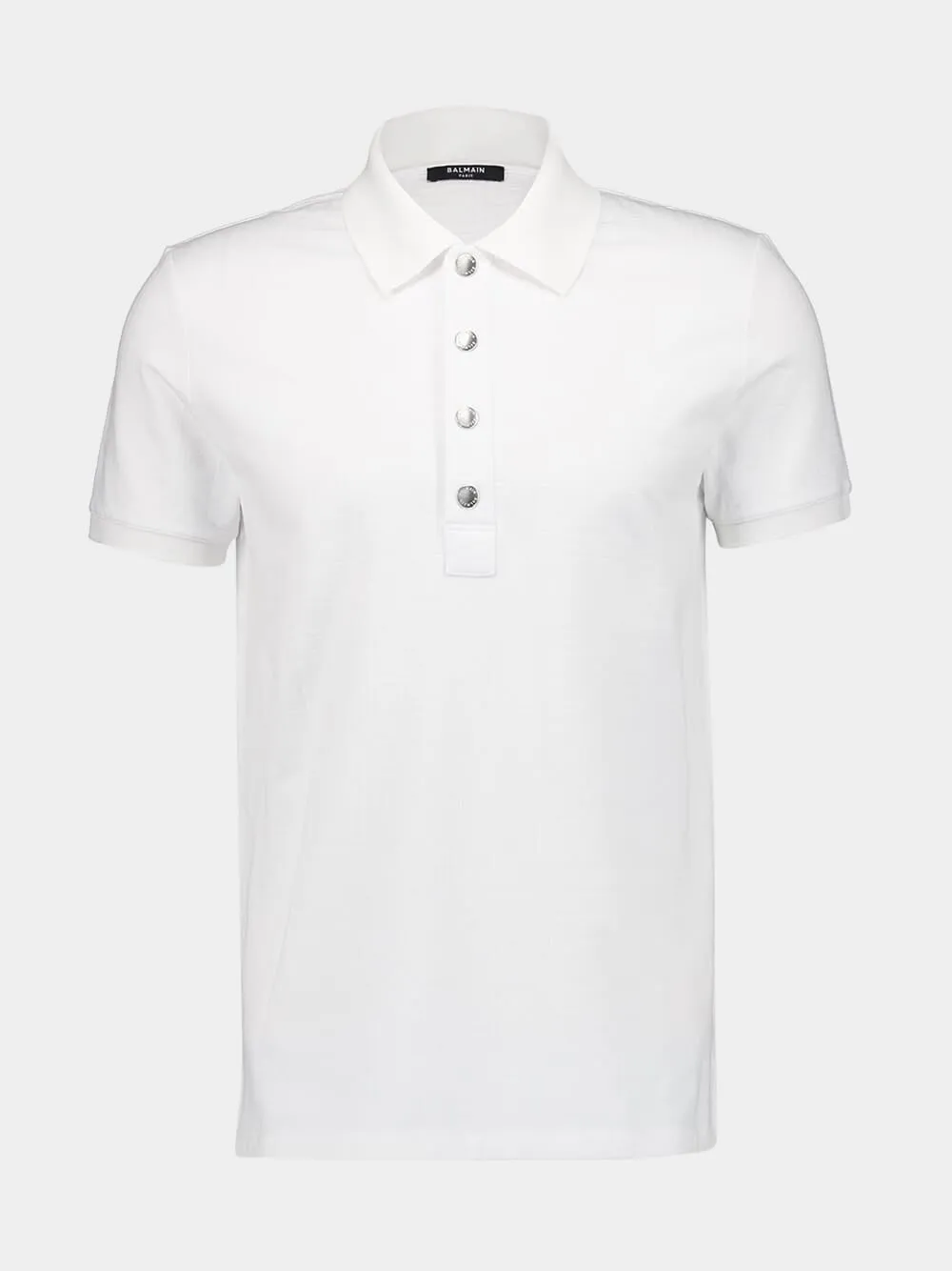 White Short-Sleeve Polo sold by Fashion Clinic