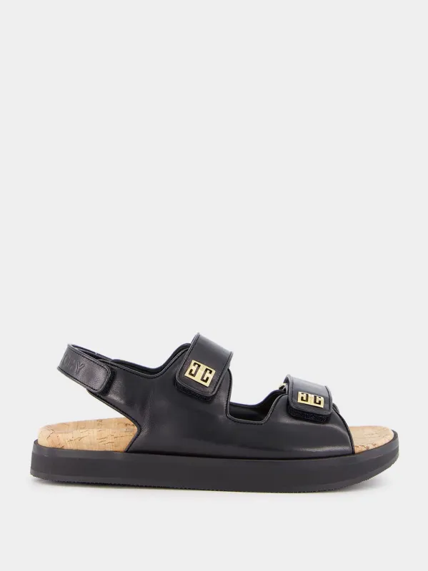 Black Leather 4G Sandals sold by Fashion Clinic