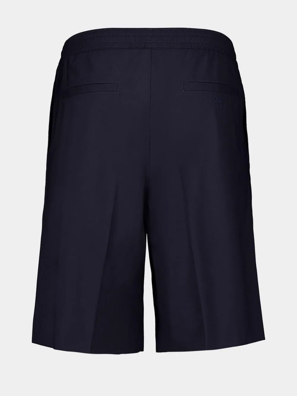 Night Blue Wool Poplin Bermuda Shorts sold by Fashion Clinic product image thumbnail 3