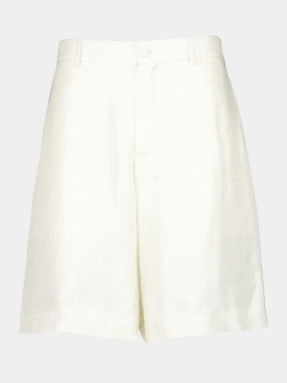 White FF Silk Shorts sold by Fashion Clinic
