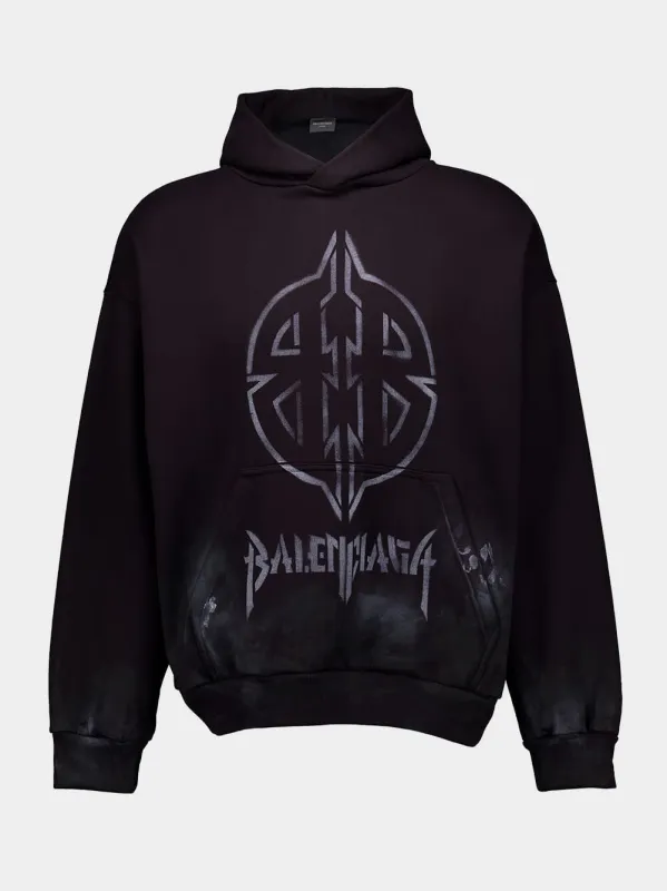 Black Metal BB Stencil Hoodie sold by Fashion Clinic