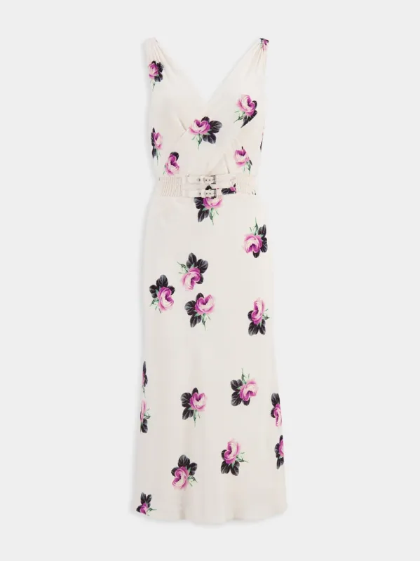 Printed Sablé Midi Dress made by Prada