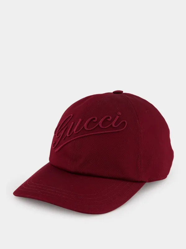 Burgundy Baseball Hat with Embroidery sold by Fashion Clinic