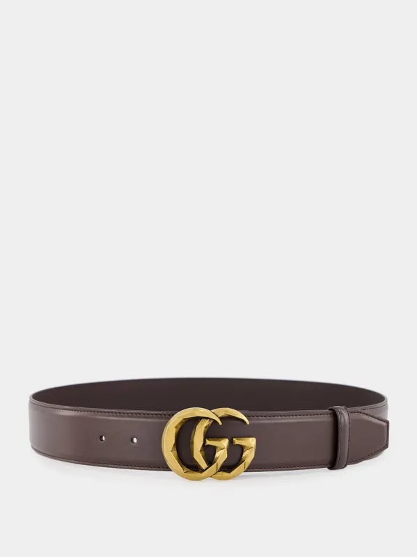 Dark Brown GG Marmont Wide Belt sold by Fashion Clinic