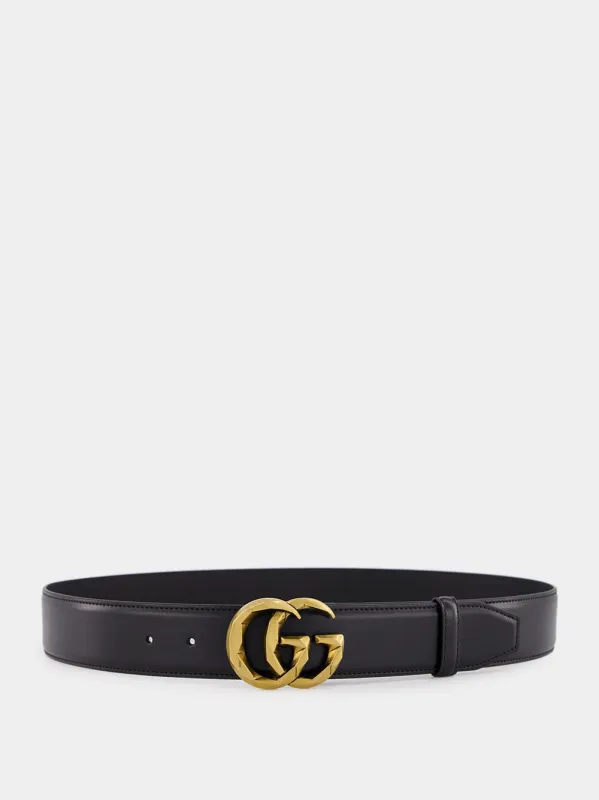 Black GG Marmont Wide Belt sold by Fashion Clinic