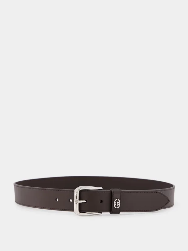 Dark Brown Belt with Interlocking G Detail made by Gucci