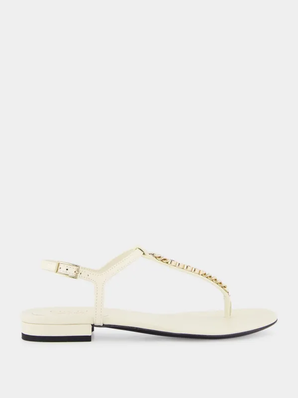 Signoria White Thong Sandals sold by Fashion Clinic
