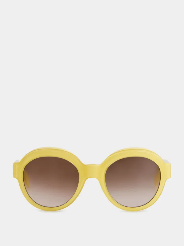 Yellow Round Acetate Sunglasses sold by Fashion Clinic