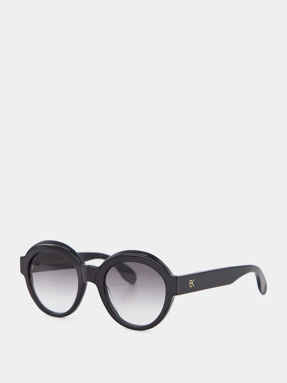 Black Round Acetate Sunglasses sold by Fashion Clinic product image thumbnail 3