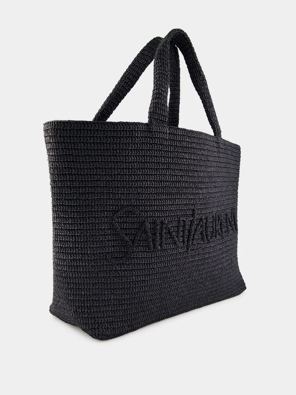 Black Raffia Crochet Tote Bag sold by Fashion Clinic product image thumbnail 3
