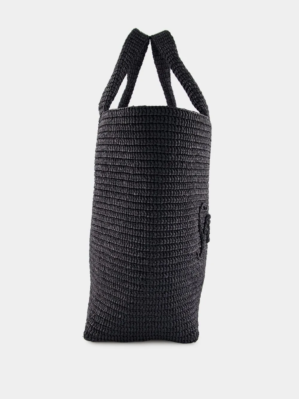 Black Raffia Crochet Tote Bag sold by Fashion Clinic product image thumbnail 4