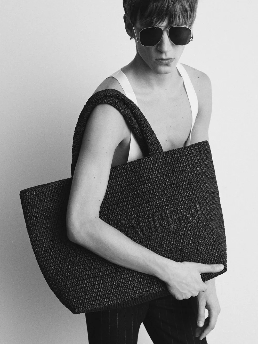 Black Raffia Crochet Tote Bag sold by Fashion Clinic product image thumbnail 2