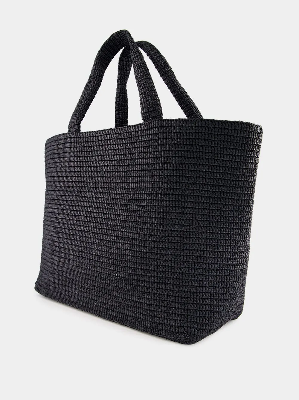 Black Raffia Crochet Tote Bag sold by Fashion Clinic product image thumbnail 5
