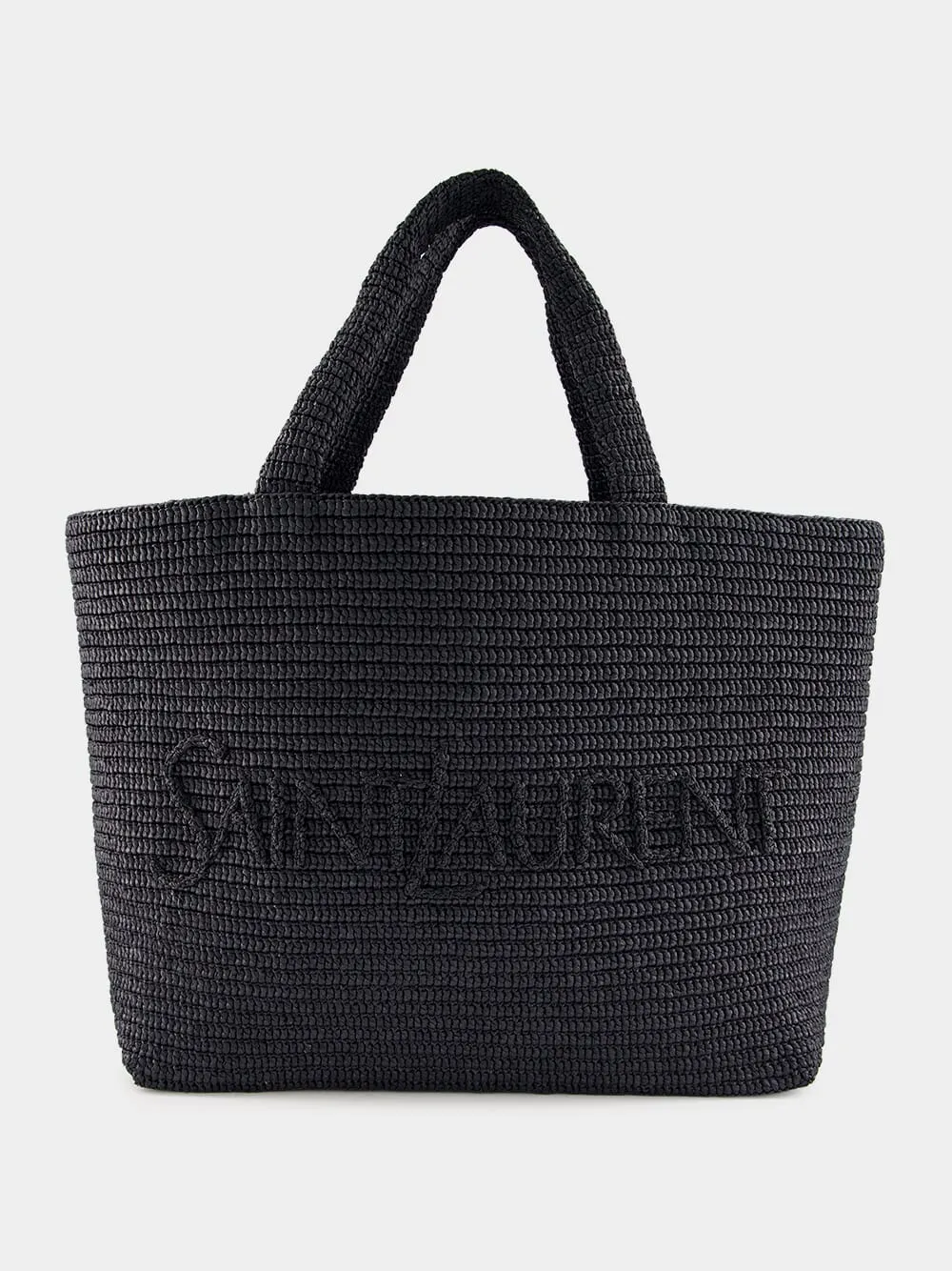 Black Raffia Crochet Tote Bag sold by Fashion Clinic