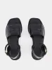 Black Logo Detailed Leather Sandals sold by Fashion Clinic