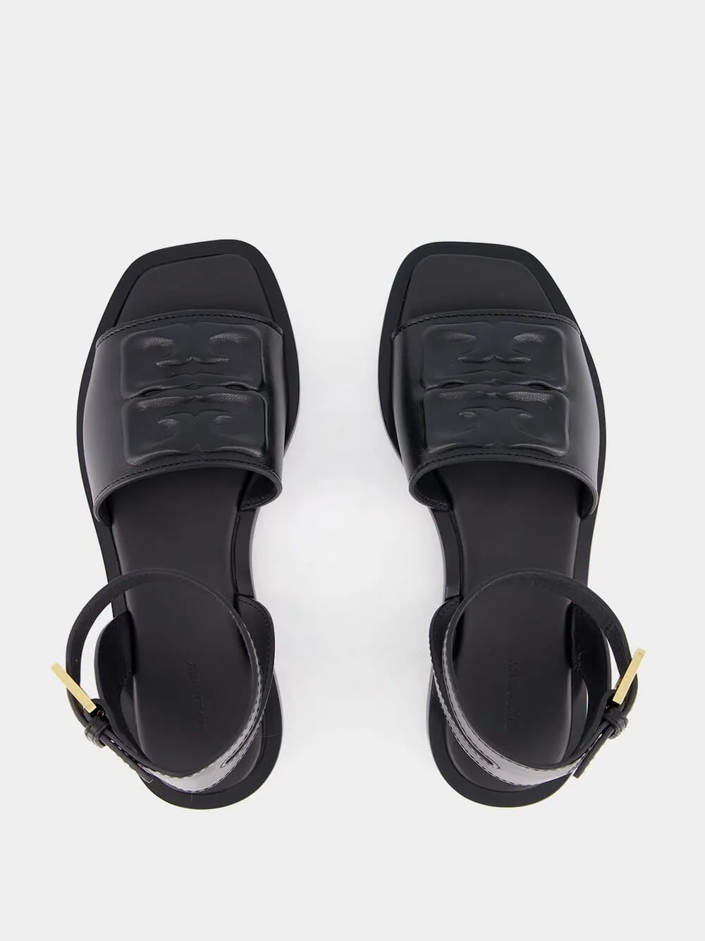 Black Logo Detailed Leather Sandals sold by Fashion Clinic product image thumbnail 4