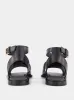 Black Logo Detailed Leather Sandals sold by Fashion Clinic