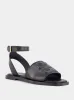 Black Logo Detailed Leather Sandals sold by Fashion Clinic