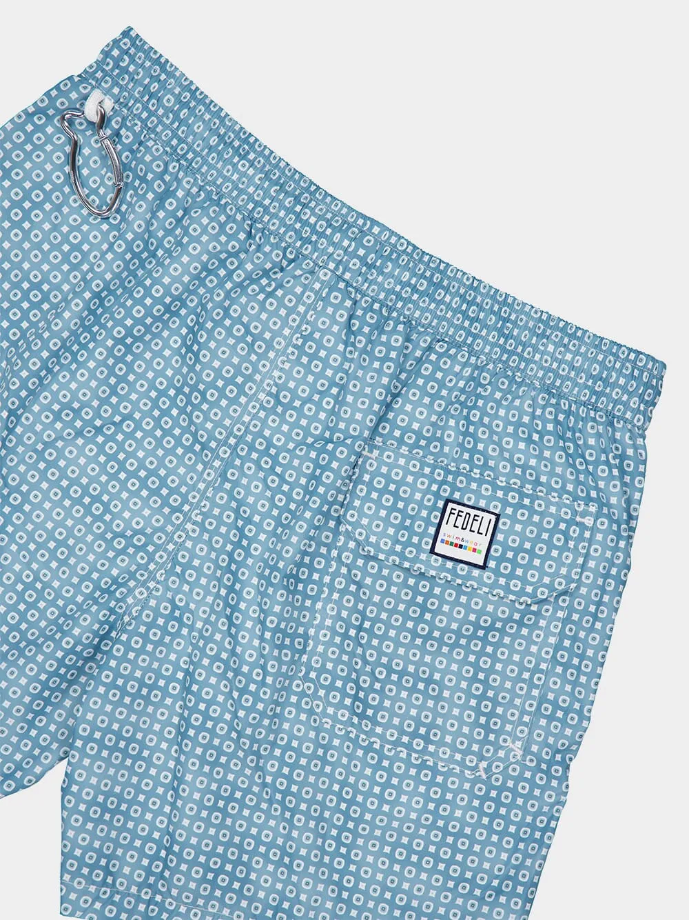 Cadetblue Bottoni Pattern Swim Trunks sold by Fashion Clinic product image thumbnail 4