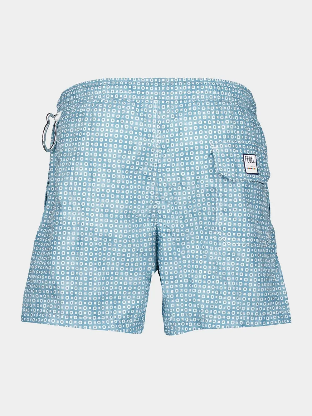 Cadetblue Bottoni Pattern Swim Trunks sold by Fashion Clinic product image thumbnail 2