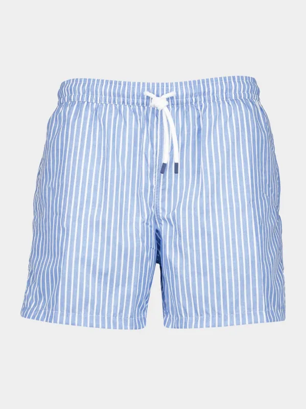 Blue Riga Pattern Swim Trunks sold by Fashion Clinic