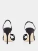 Ramisli Black Satin Slingback Sandals sold by Fashion Clinic