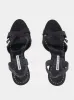 Ramisli Black Satin Slingback Sandals sold by Fashion Clinic