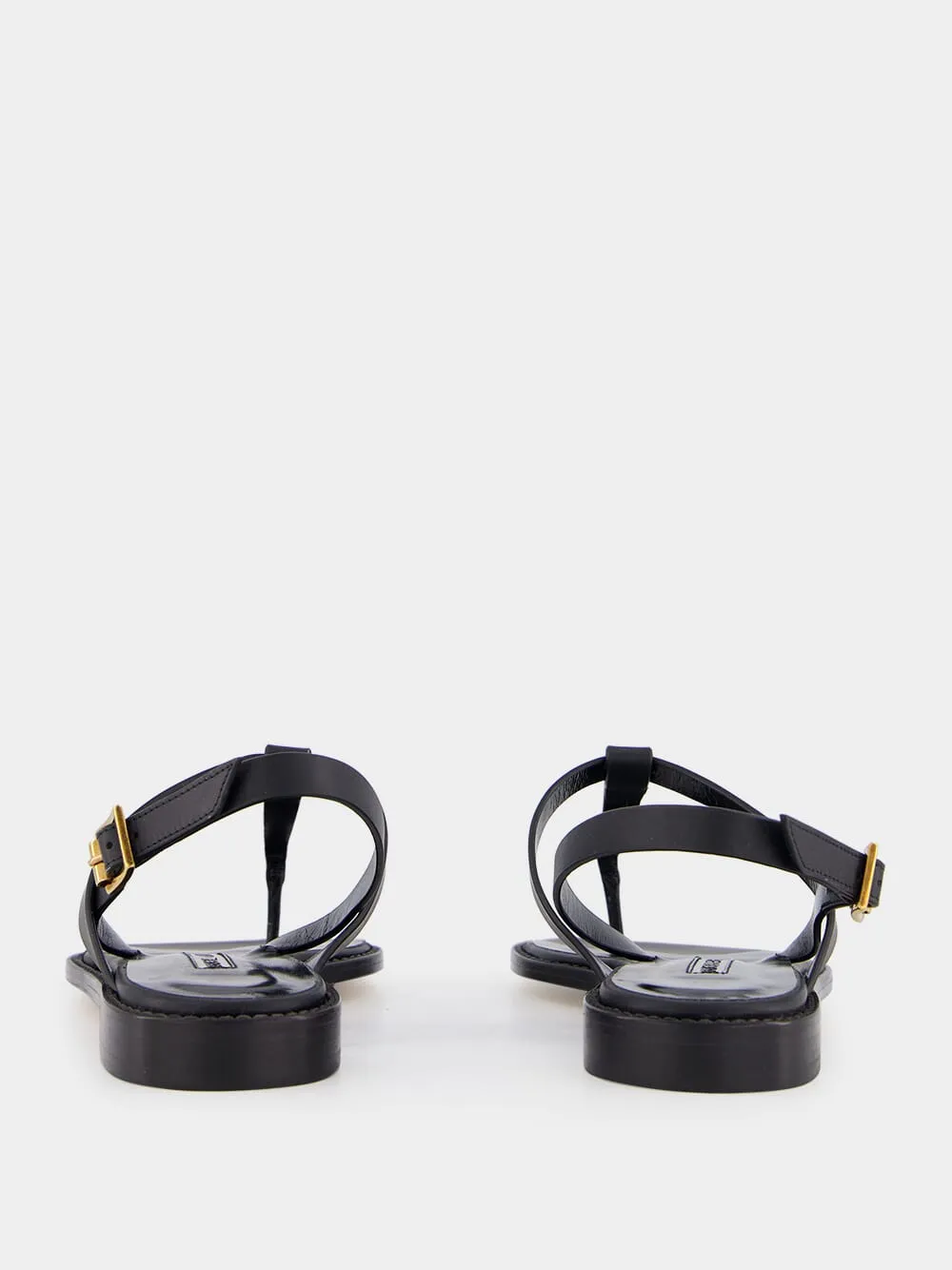 Black Calf Leather Sandals sold by Fashion Clinic product image thumbnail 5