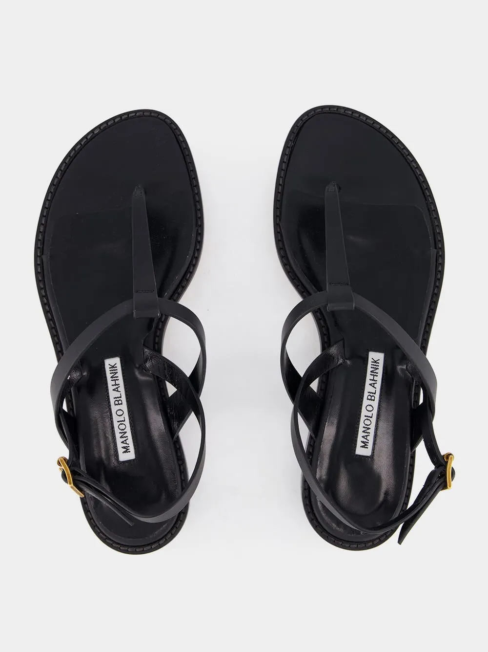 Black Calf Leather Sandals sold by Fashion Clinic product image thumbnail 4