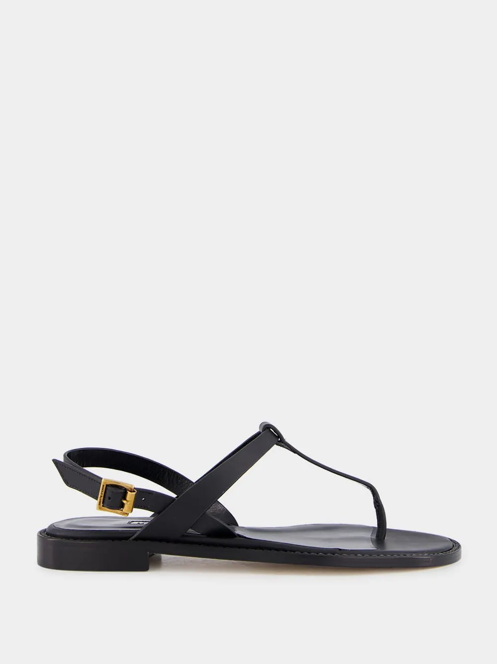 Black Calf Leather Sandals sold by Fashion Clinic