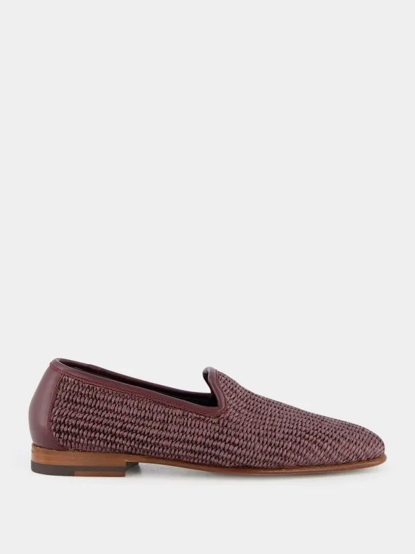 Mario Brown Raffia Loafers sold by Fashion Clinic
