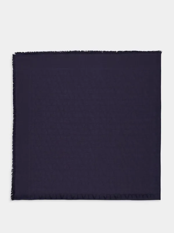 Navy Toile Iconographe Wool and Silk Shawl sold by Fashion Clinic