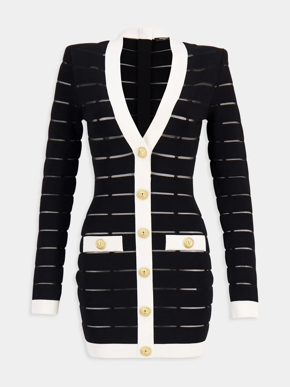 Two-Tone Knit Dress with Buttons sold by Fashion Clinic product image thumbnail 2