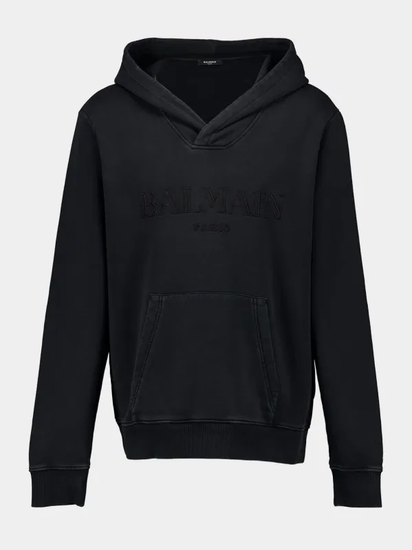 Black Vintage Balmain Embroidered Hoodie sold by Fashion Clinic