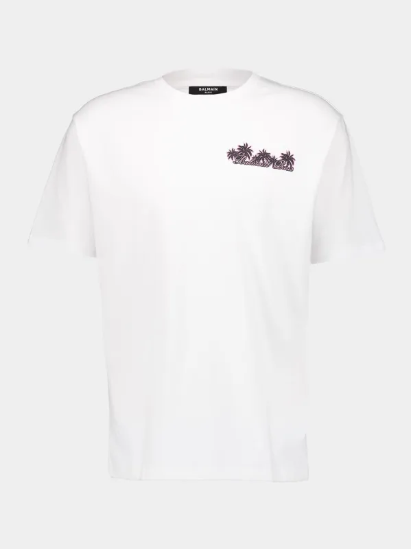 White Club Balmain Signature T-Shirt sold by Fashion Clinic