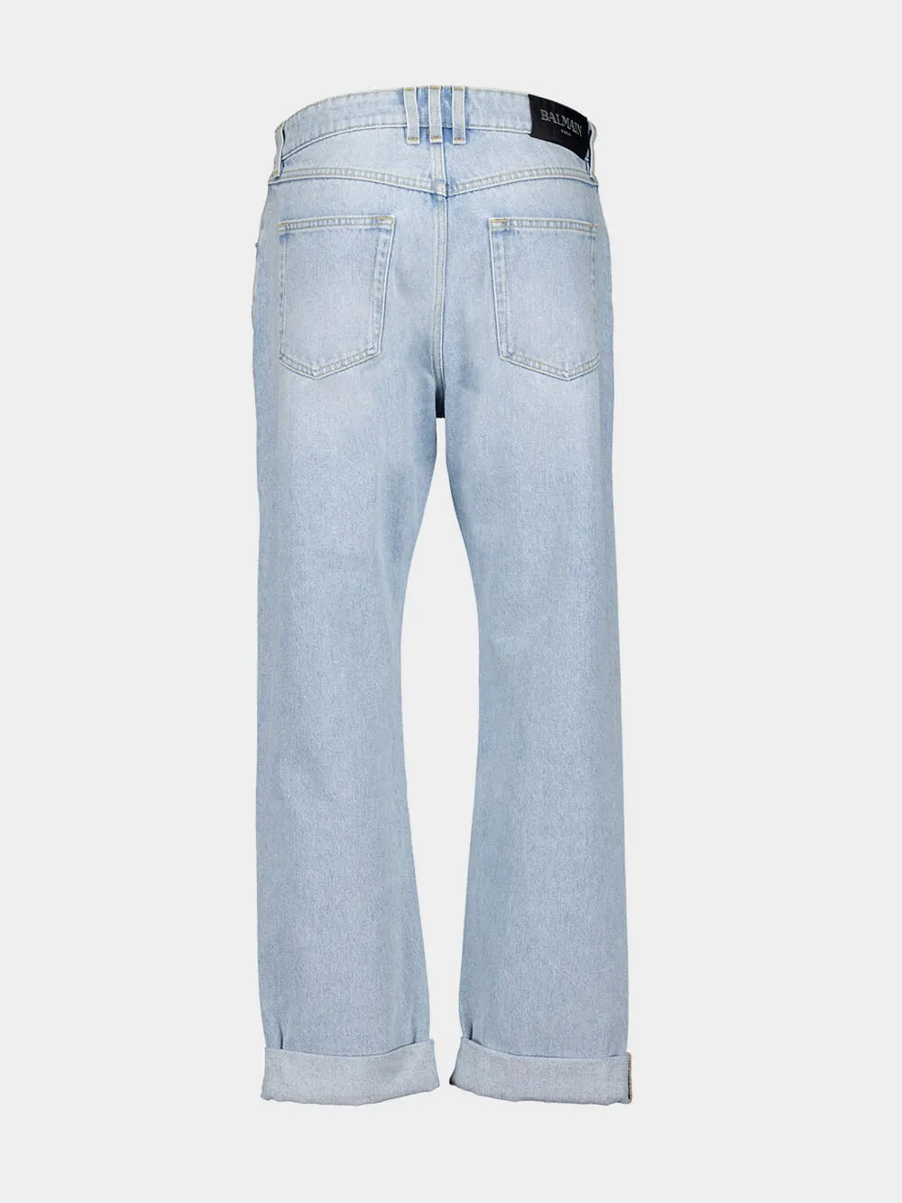 Light Blue Regular-Fit Denim Jeans sold by Fashion Clinic product image thumbnail 3