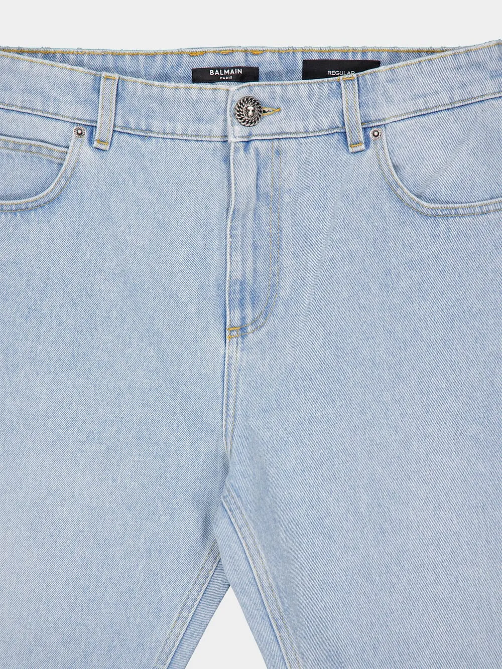 Light Blue Regular-Fit Denim Jeans sold by Fashion Clinic product image thumbnail 5