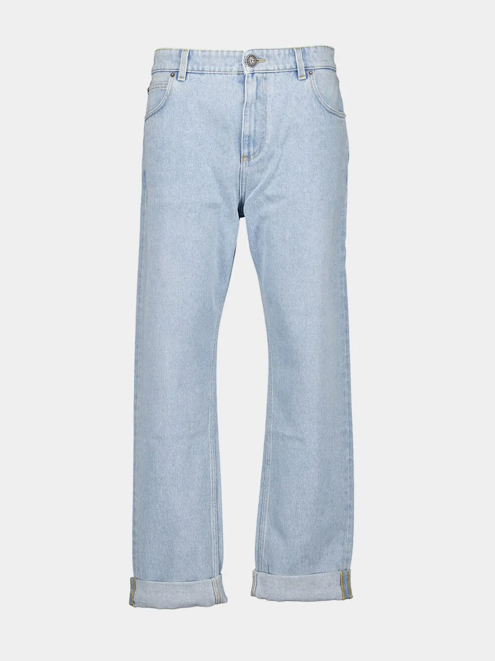 Light Blue Regular-Fit Denim Jeans sold by Fashion Clinic product image thumbnail 2