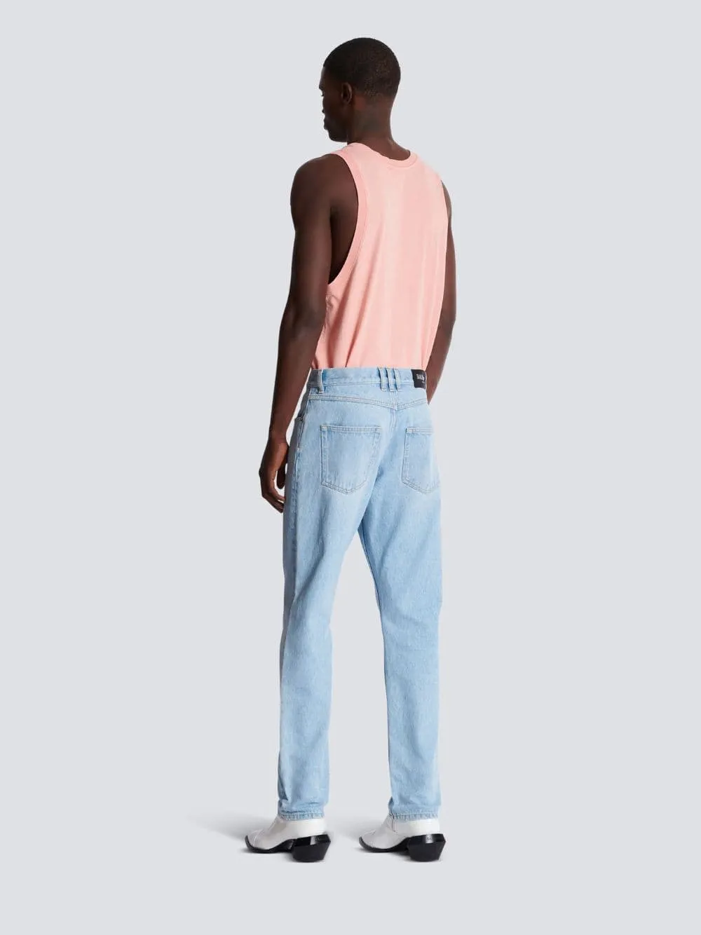 Light Blue Regular-Fit Denim Jeans sold by Fashion Clinic product image thumbnail 4
