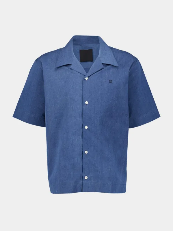 Sky Blue Ozone Washed Denim Chambray Shirt sold by Fashion Clinic