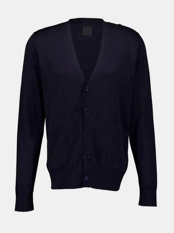 Night Blue Cotton and Silk Cardigan sold by Fashion Clinic