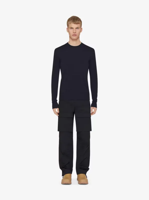 Night Blue Cotton and Silk Sweater sold by Fashion Clinic