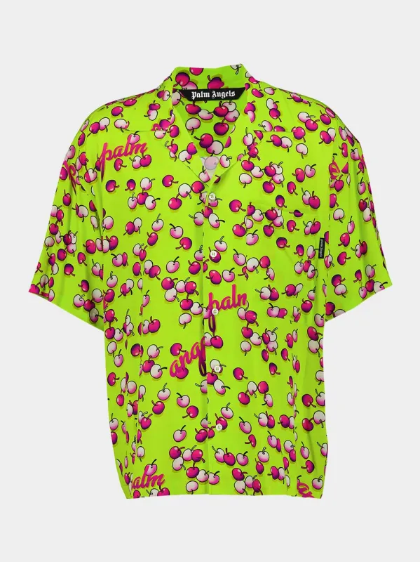 Lime Fuchsia Cherries Shirt sold by Fashion Clinic